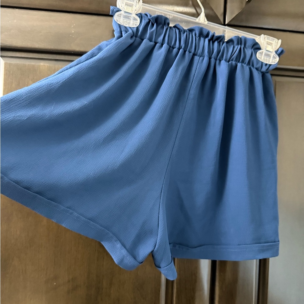 Lightweight Blue Drawstring Shorts - Picture 4 of 6